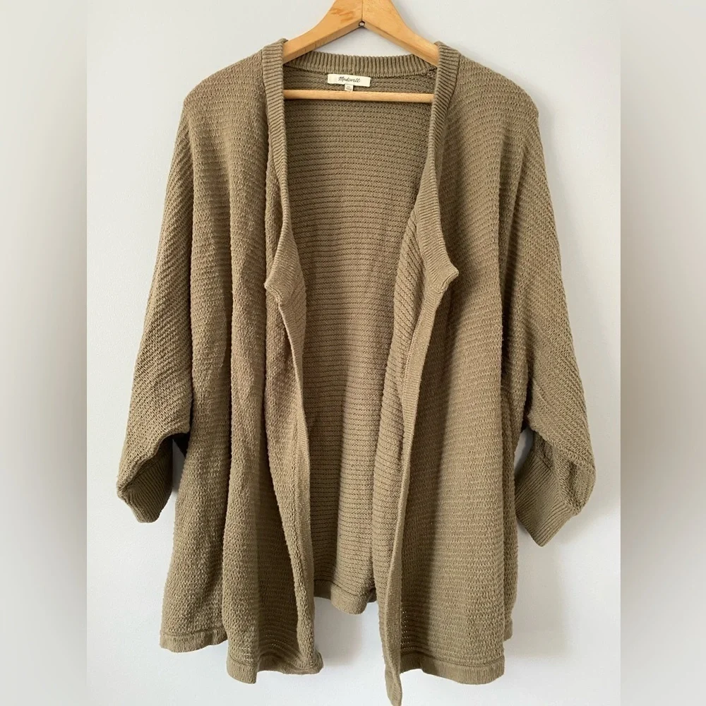 Madewell Seabank Cardigan Open Front Sweater, Size XL, Dolman Sleeve Sweater